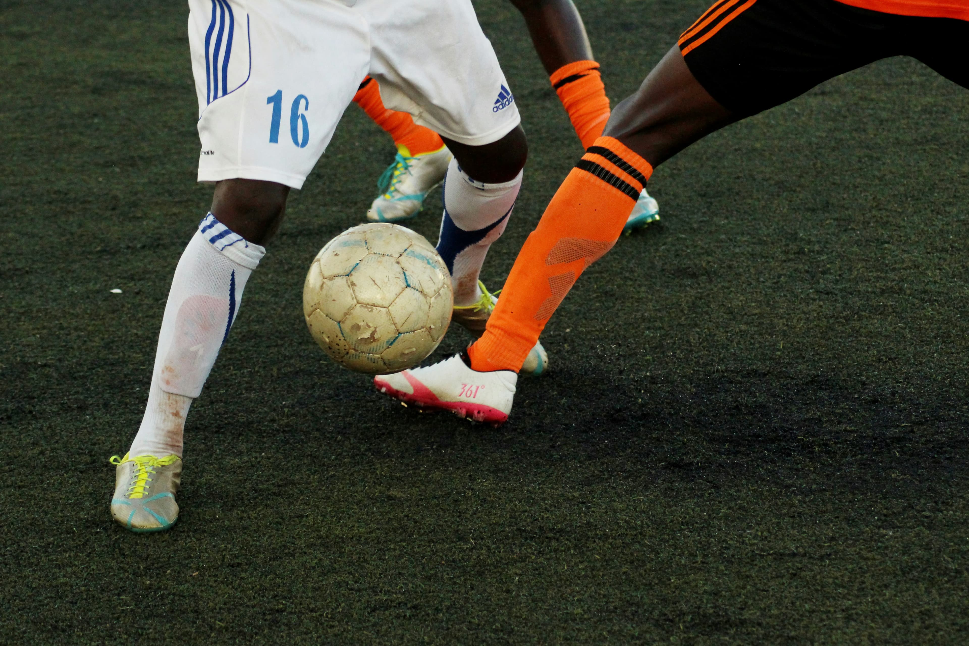 Football players on the pitch